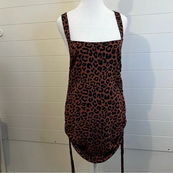 Lovers & Friends Tina Leopard Print Mini Dress Size Medium Indie Sleeze Sexy - Picture 2 of 10